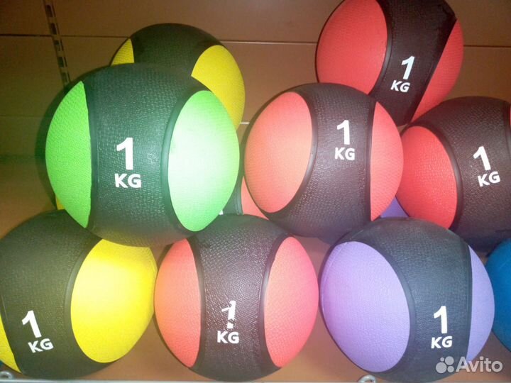 Медбол высокой плотности GB-702, 1 кг, желтый