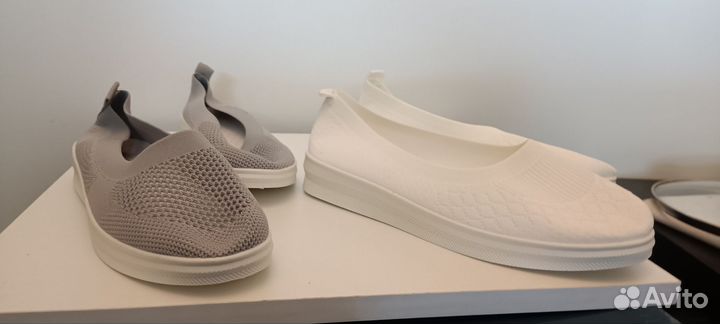 Слипоны женские, тканевая обувь