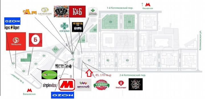 Торговые помещения от 85 кв.м в ЖК
