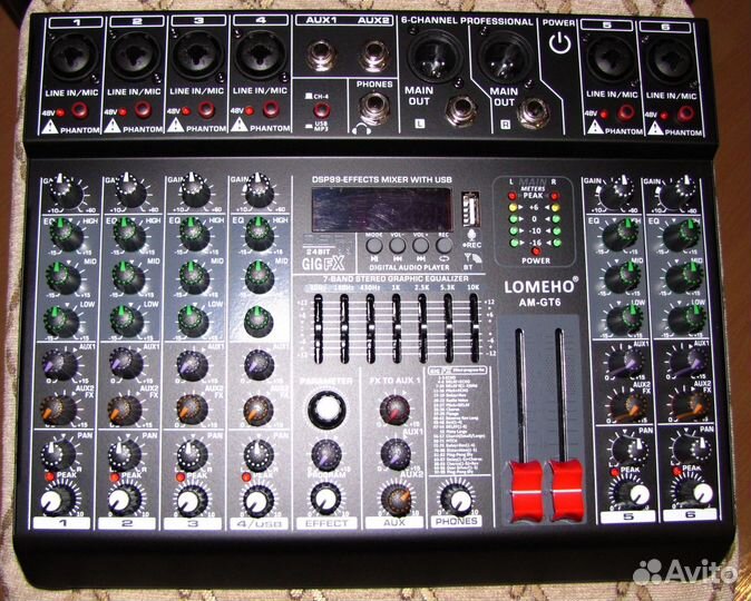 Микшерный пульт Lomeho GT6 BT-FX Микшер консольный