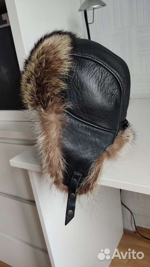Шапка зимняя детская с мехом волка