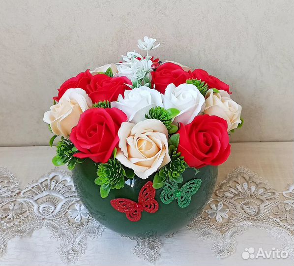 Букет из мыльных роз