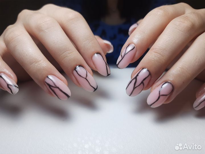 Маникюр наращивание коррекция