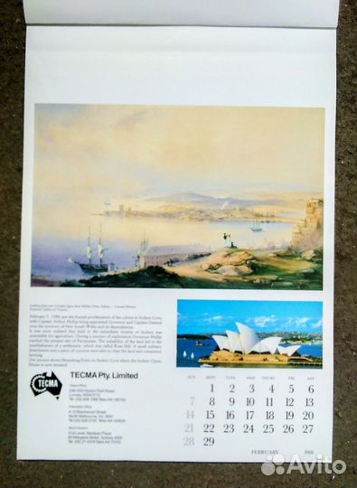 Календарь настенный перекидной Австралия 1988г.вре