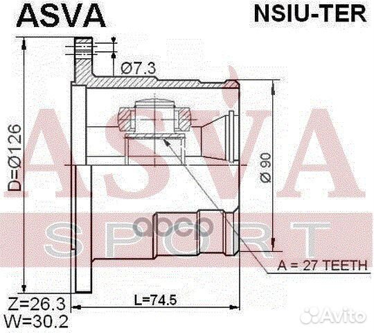 ШРУС внутренний перед лев nsiuter asva