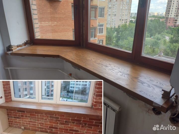 Деревянный подоконник из дуба на заказ