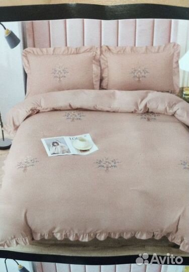 Постельное белье евро с готовым одеялом