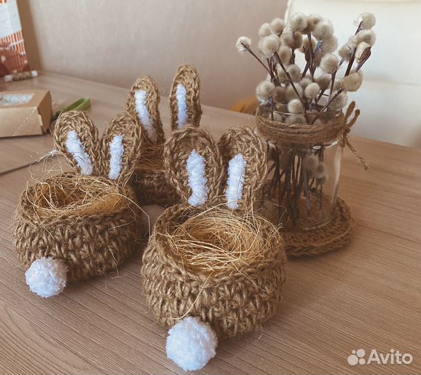 Корзина из джута «Пасхальный зайчик»
