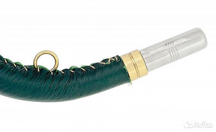 Горн охотничий, кожаная отделка 45 см (45roundgr)