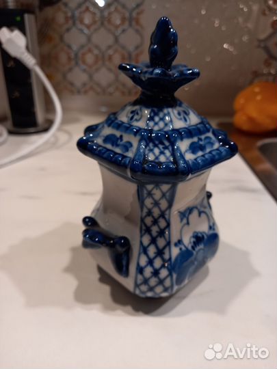 Емкость под соль гжель авторская работа