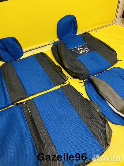 Чехлы на Газель Бизнес Фермер комбинир. синие