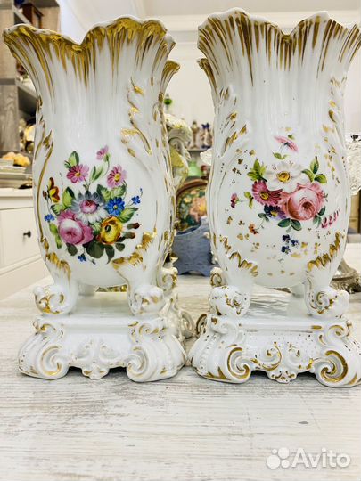 Пара ваз Старый Париж под реставрацию