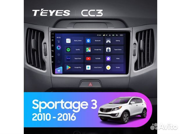 Магнитола Teyes CC3 4/32 Kia Sportage 3 Тип-C