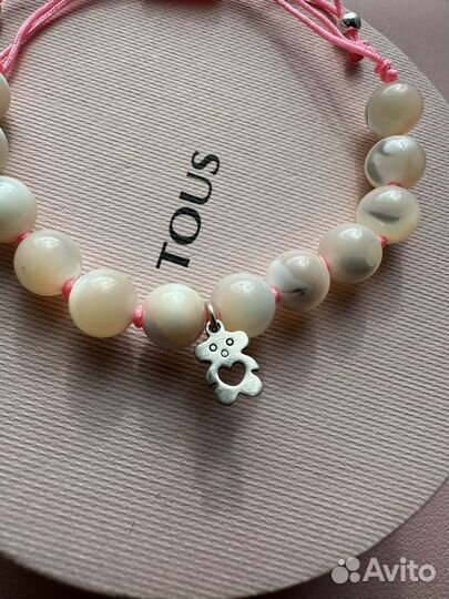 Браслет розовая нить перламутр Tous
