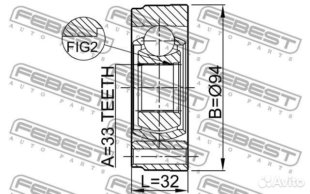 Шрус внутренний 33x94