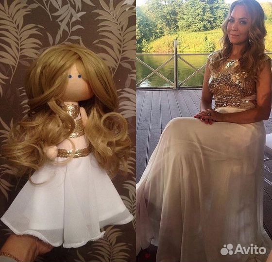 Текстильная портретная кукла на заказ