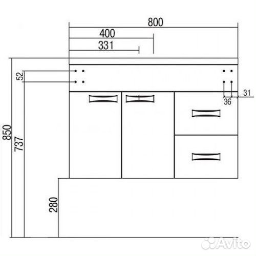 1A1678K2DR010 Набор: 1A167801DR010 Тумба-умывальни