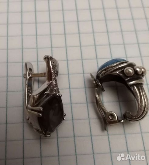 Серьги, клипсы потеряшки серебро