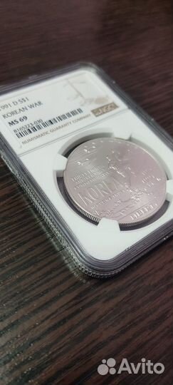 Монета 1 доллар США 1991 NGC ms 69 Серебро