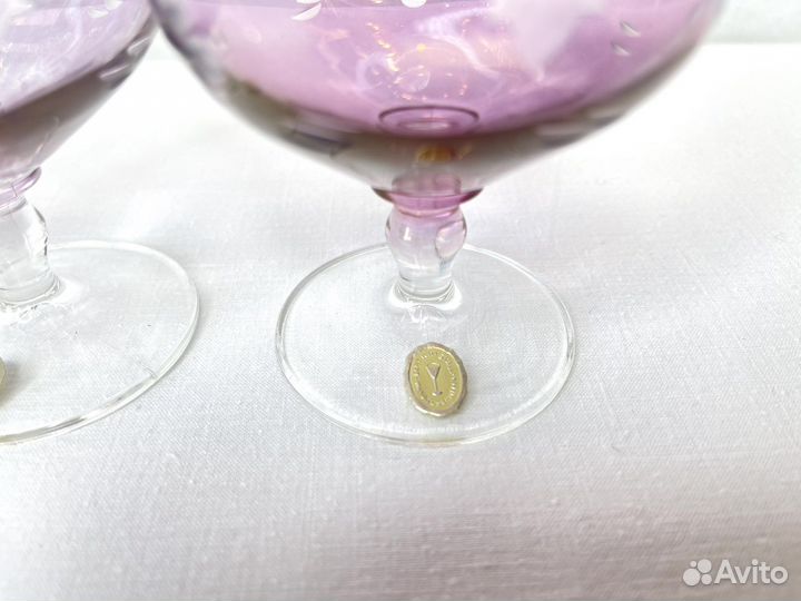 Набор цветных хрустальных бокалов