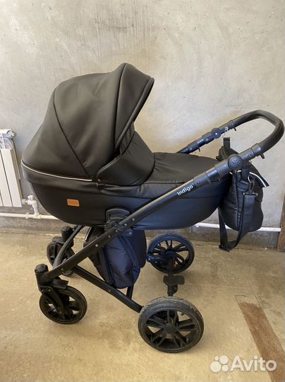 Коляска 2 в 1 indigo эко кожа