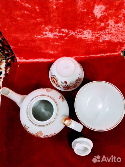 Новый редкий чайный сервиз, СССР, бульотка-фонтан