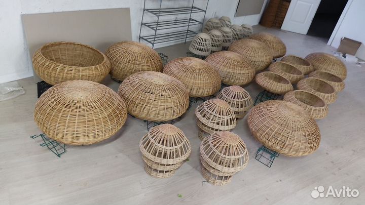 Люстры плетеные потолочные абажуры