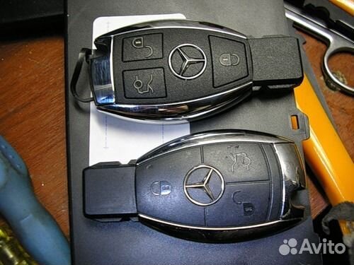 Ключ для мерседес W211-W212 (рыбка хром)