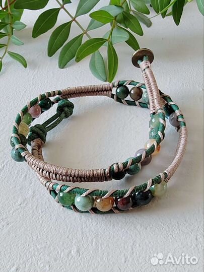 Браслет плетёный Чан лу с Агатом