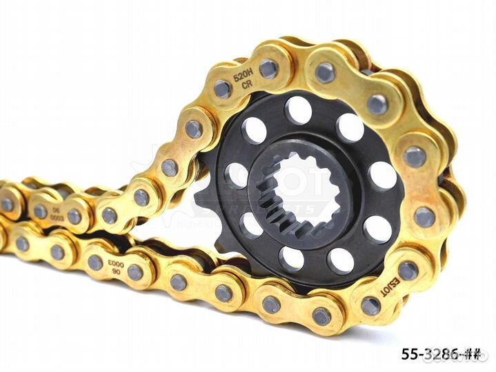 Цепь для мотоцикла esjot 520 HCR 110 звеньев золот