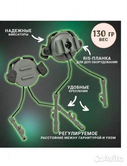 Крепления для активных наушников на шлем