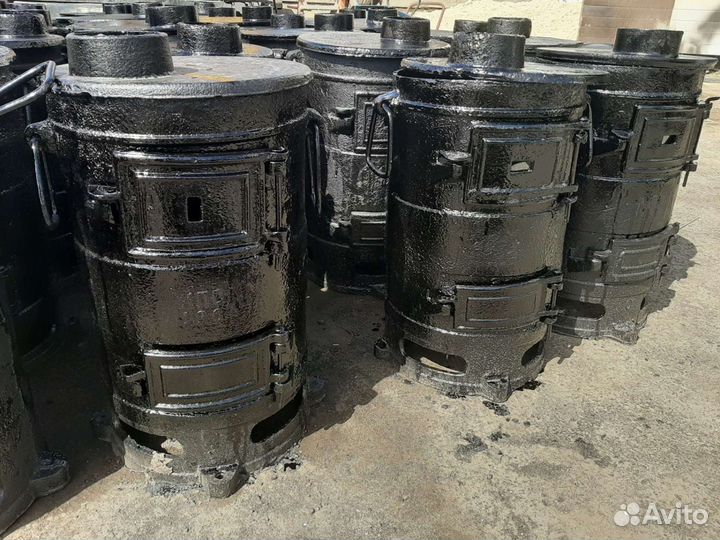 Буржуйки чугунные в консервационной мастике СССР