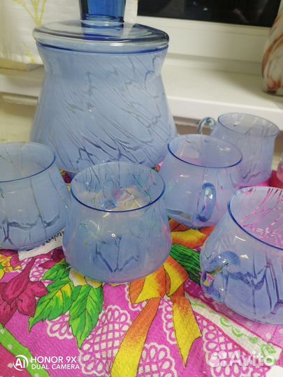 Крюшонница чешское стекло