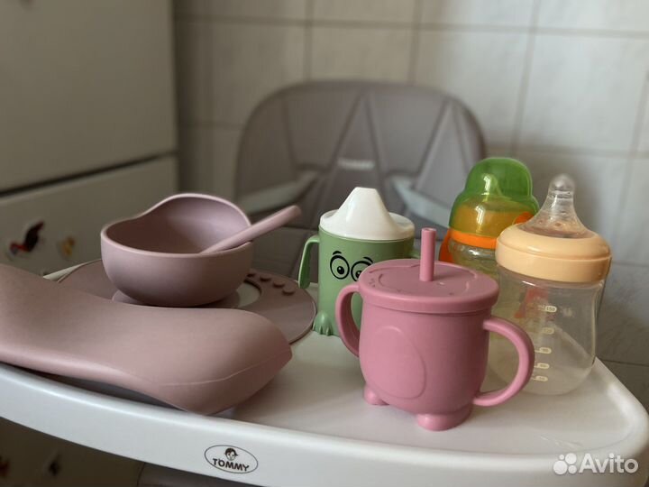 Силиконовая детская посуда и поильники