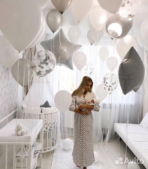 Гелиевые шары девочке на выписку