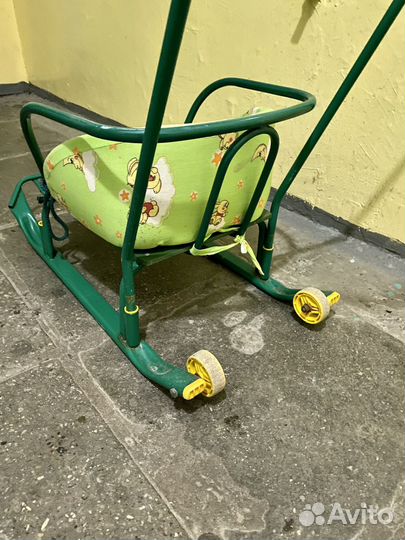 Санки с колесами без матрасика