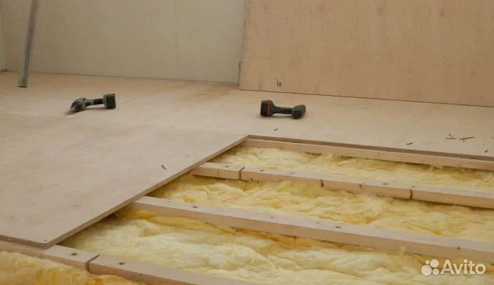 Ремонт полов, монтаж фанеры, укладка ламината