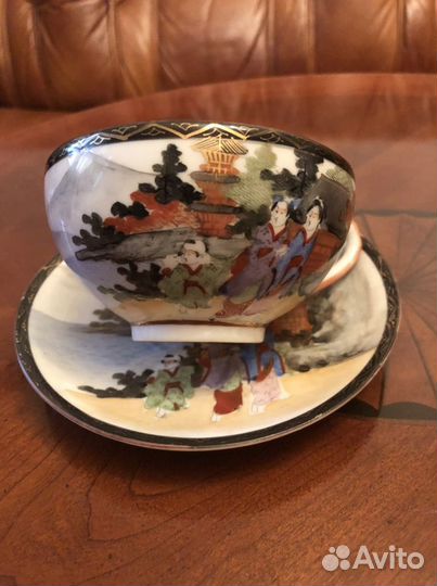 Чашка чайная 40-е г. Япония чайная пара Литофания