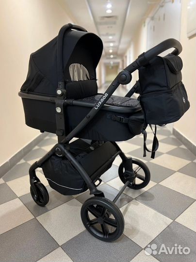 Коляска 3в1 luxmom k92 черный