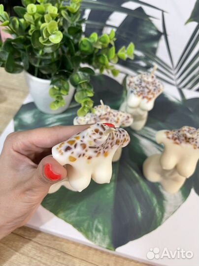 Натуральные свечи с янтарем