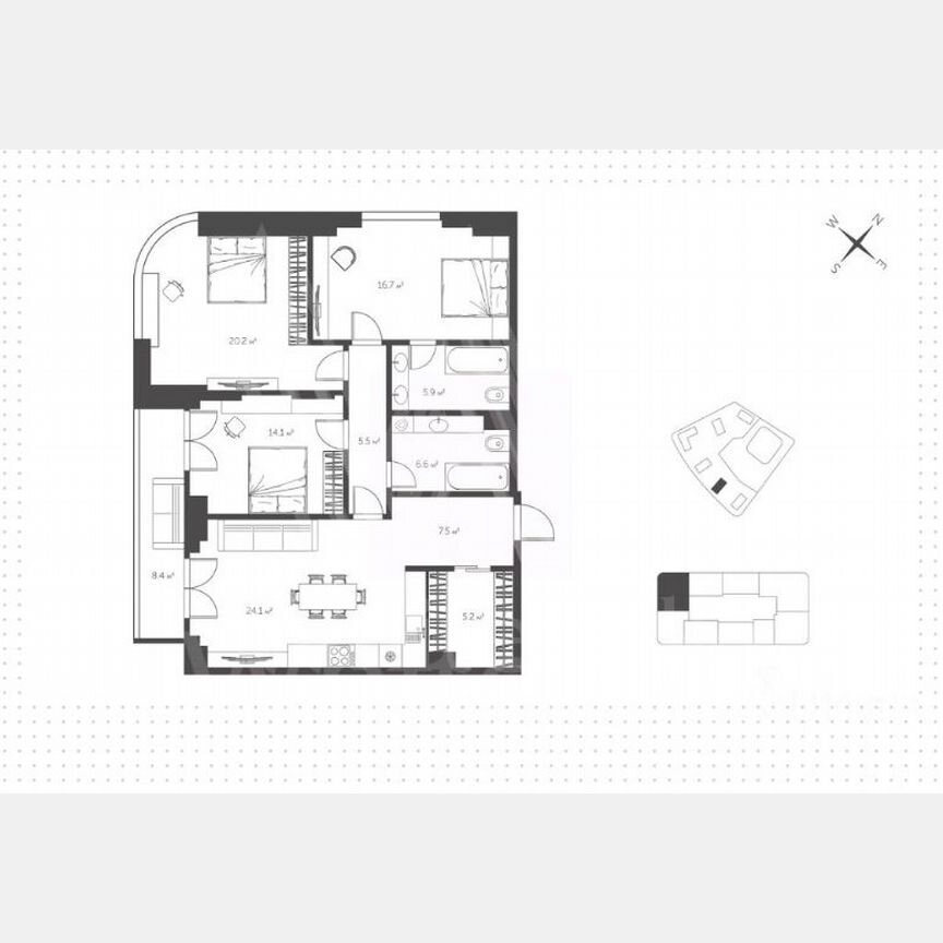 4-к. квартира, 114 м², 2/23 эт.
