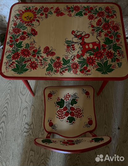 Детский стол и стул Хохломская Роспись