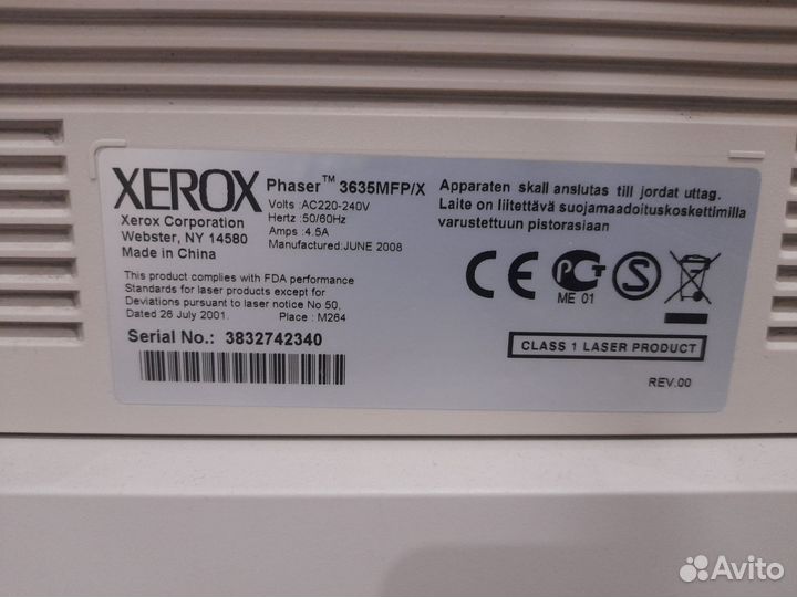 Принтер лазерный мфу Xerox 3635MFP