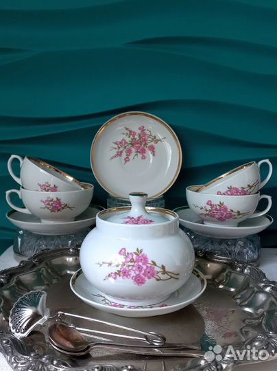 Чайные Пары Разные Фарфор (Винтаж)