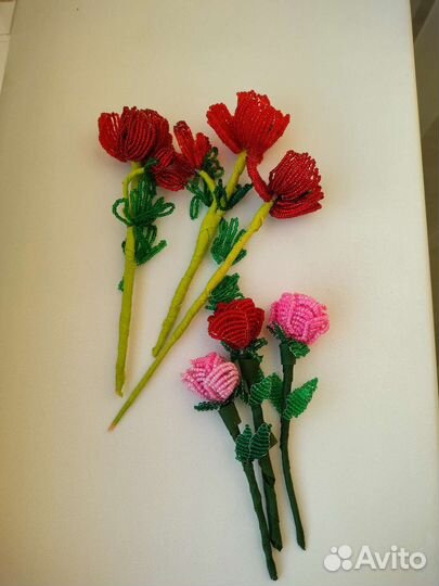Цветы из бисера