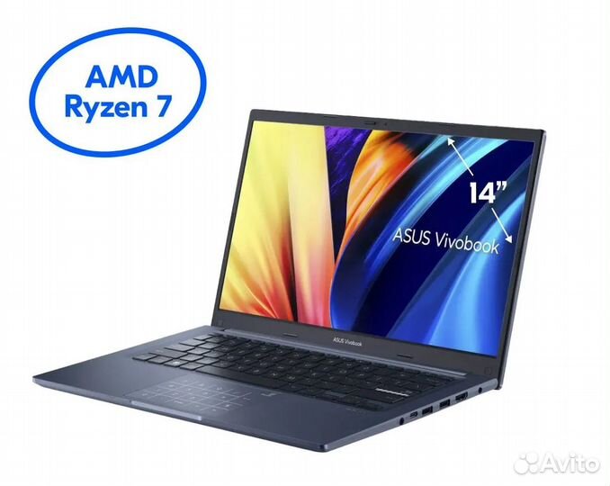 Ноутбук asus vivobook 14 4800h/16gb/512gb