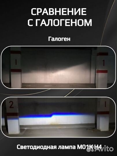 Led лампа h4 с линзой