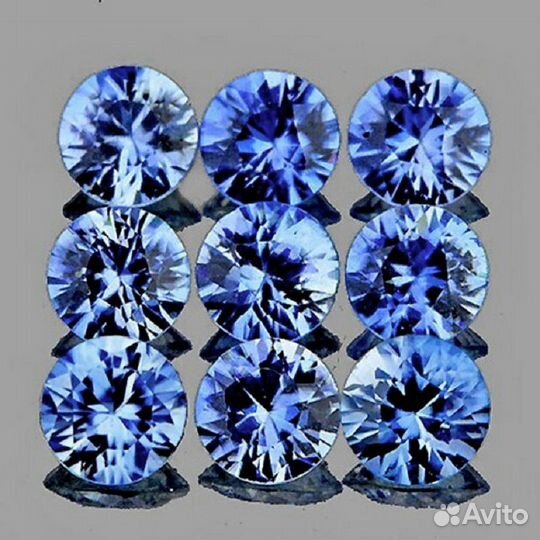 Сапфир натуральный 1,12Ct 3,0мм 9шт VVS Цейлон