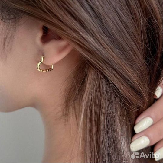 Серьги сердечки бижутерия