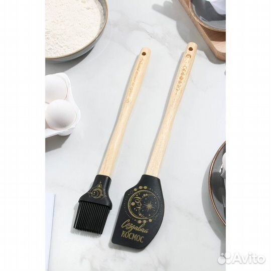 Набор лопатка и кисть из силикона 31 см х 12,5 см